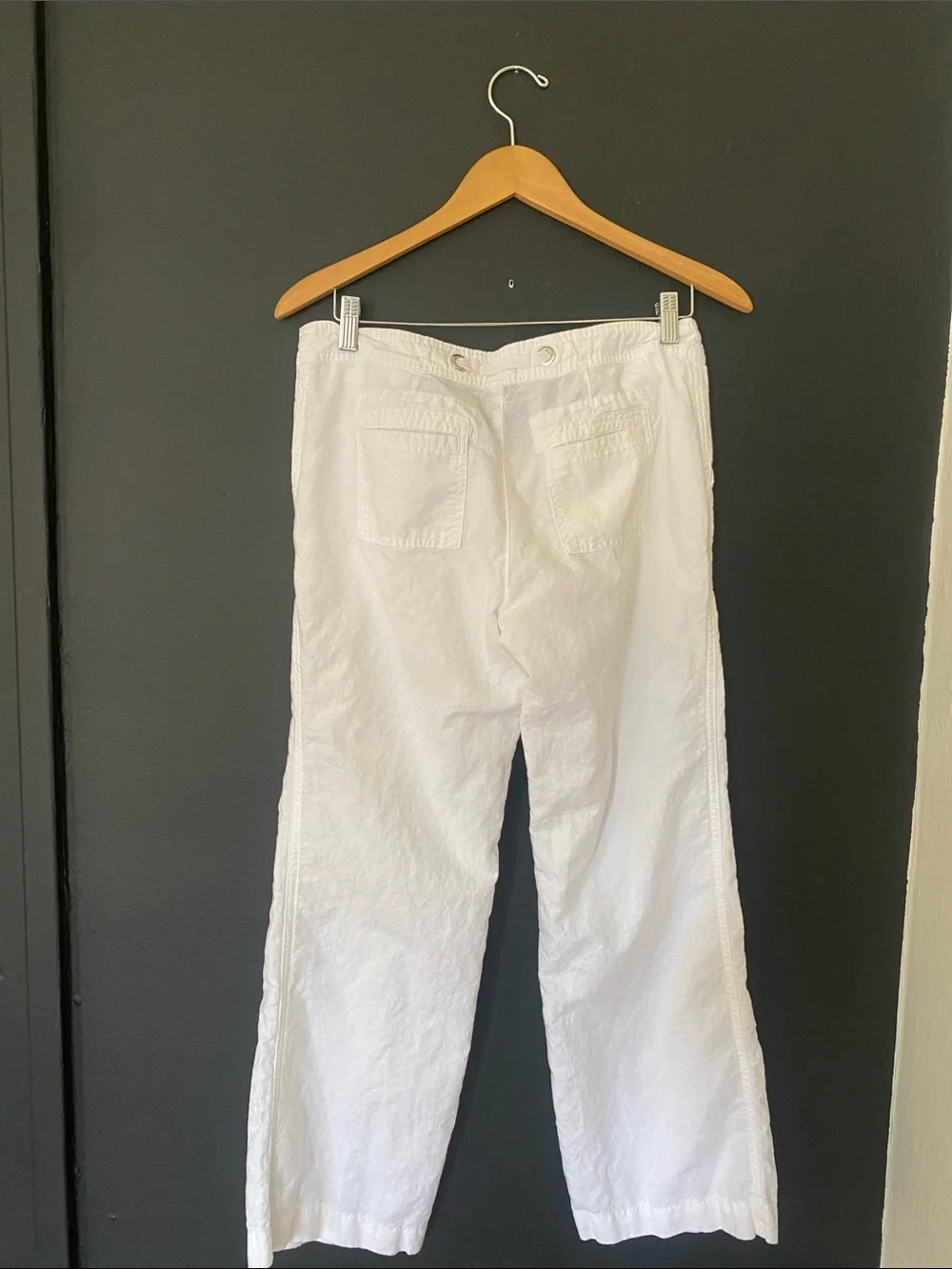 Banana Republic Martin Fit Size 6P White Linen Utility Pants